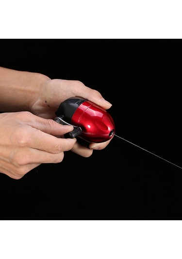 Qingmipy Kırmızı Tam Kapalı Küresel Balık Makinesi - Dayanıklı Malzeme, Hızlı Tuş Kontrolü, İp Kaybı Önleyici, Hafif Ve Taşınabilir