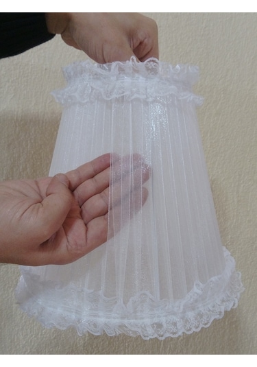 N-08 Beyaz Organze Yatak Odası Çocuk Ve Bebek Odası Avize Beyaz