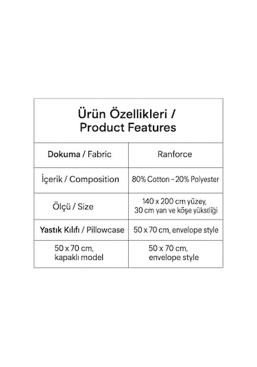 Lionas Desenli 140 X 200 Yataklar İçin Lastikli Çarşaf Ve 2 Adet Yastık Kılıfı Beyaz