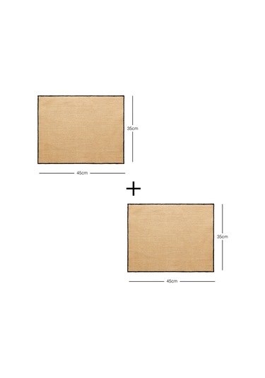 Home Wave 2'li Siyah Dikiş Detaylı Jüt Amerikan Servis 45 X 35 Cm Bej
