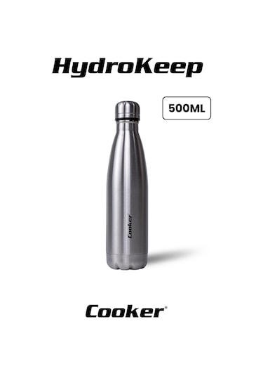 Cooker 500 Ml Paslanmaz Çelik Termos - Çift Kat Yalıtım, 6 Saat Sıcak 12 Saat Soğuk, Sızdırmaz Suluk Ckr2053 Gümüş Gri