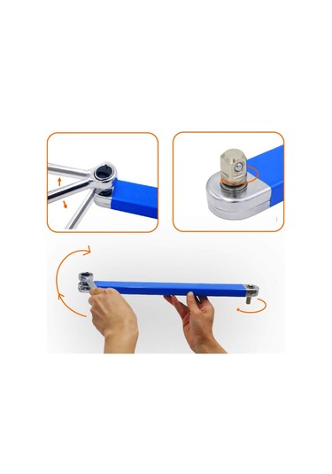 Yuntech01 Çift Fonksiyonlu Profesyonel Ratchet Uzatma Anahtarı, Dürtmeyen Bölgelere Erişim, Krom Kaplama, Ev Ve İş Mekanları İçin Evrensel Uyum