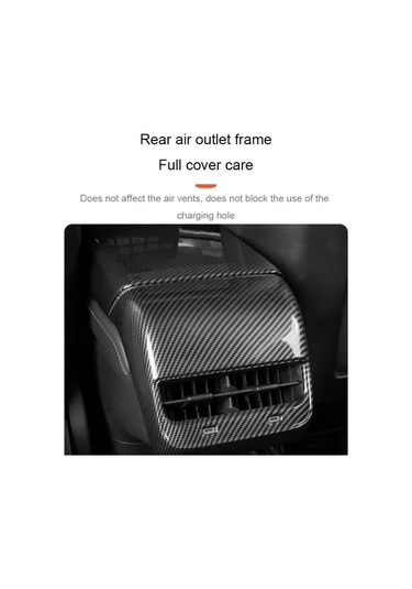 Dashanshop Tesla Model Y Model 3 Arka Havalandırma Menfez Kapağı Karbon Desenli