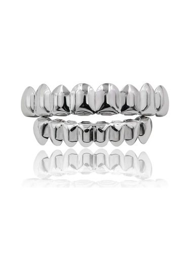 Heonyırryaltın Gümüş Kaplama Hıp Hop Diş Grillz Seti Altın