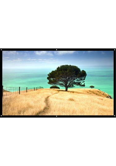 Geeroyoo 100inç 16:9 Taşınabilir Katlanabilir Hd Projeksiyon Perdesi Ev Ofis Sinema İç/dış Mekan Duvar Montajlı Projeksiyon Ekranı Jzr-gy