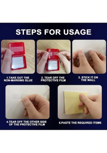 60 Parça Çok Amaçlı Şeffaf Nano Çift Taraflı Bant Tekrar Kullanıl N11.1349