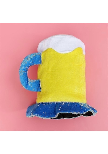 Karnaval Bira Bardağı Şeklinde Şapka Dekorasyonu Dekoratif Başlık Peluş Bira Bardağı Şapka Başlığı Parti Sahnesi İçin Dekoratif Aksesuar Diğer