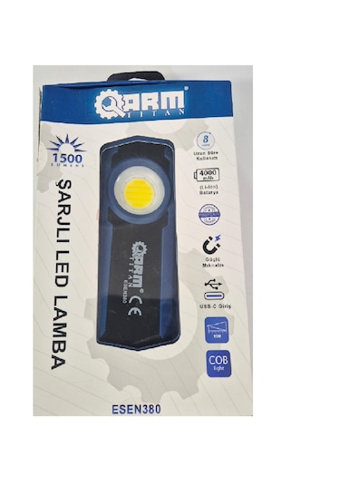 Ht- Arm Şarjlı Led Lamba Fener Işıldak 1500 Lümen beyaz