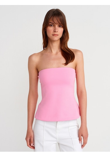 Dilvin 31860 Straplez Top-pembe Pembe