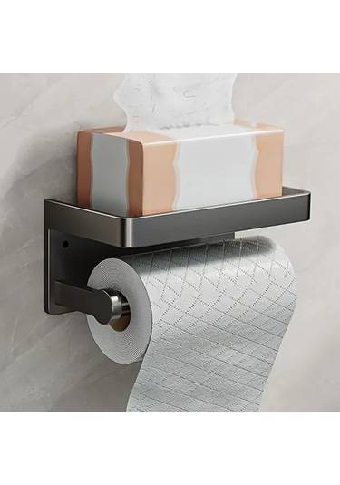 Willowhaven 1/2" Duvar Tipi Kağıt Havlu Askısı - Dayanıklı Alüminyum, Kurulumu Kolay Matkapsız Tasarım, Siyah Siyah