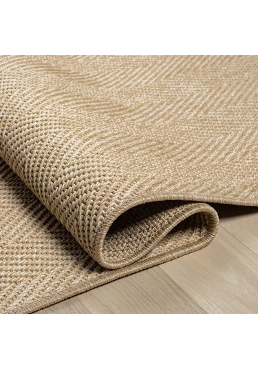 Düz Bej Kılçık Desenli Modern Halı - L665bjbo Kahve