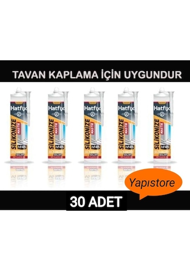 Hatfix Silikonize Mastik 30 Adet Tavan Kaplama Yapıştırıcı Çok Renkli