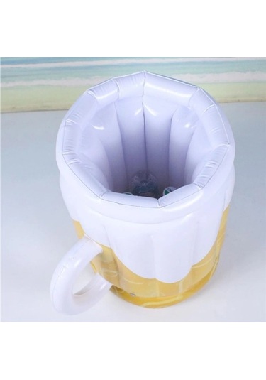 Ulzyvf Şişme Buz Kovası Pvc Bira İçecek Soğuk Kupalar Beyaz Sarı Beyaz - Sarı