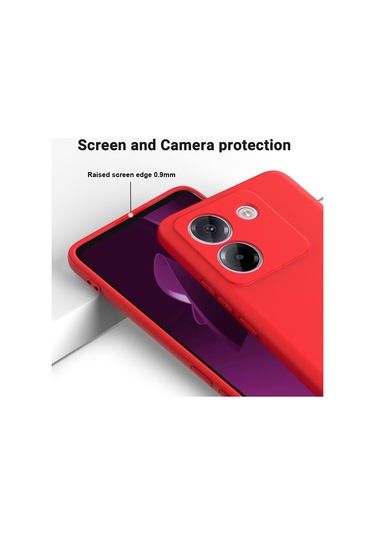 Xiaomi Poco M7 Pro 5g İçin Düz Renk Sıvı Silikon Damlamaz Tam Kapsama Telefon Kılıfı Kırmızı