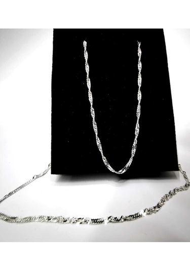 Omar Silver Kadın Singapur 30 Mikron Gümüş Kolye Zincir Omr8066 (488937402)