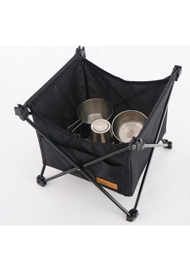 Prestigegoods Clş Açık Katlanır Piknik Masa Çanta Depolama Taşınabilir Görünmez Cep Siyah Siyah
