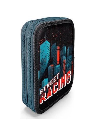 Coral High İki Katlı Düzenleyici Kalem Kutusu - Yeşil Yarış Arabası, Erkek Çocuk, Yeşil Yarış Arabası Yeşil