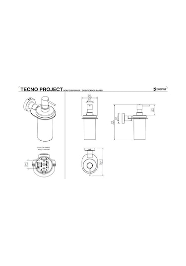 Sonia Tecno Black Sıvı Sabunluk Mat Siyah