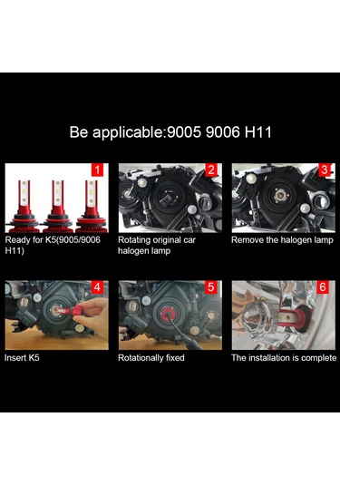 Youmex 2 Adet Araç Led Far Ampulü - 6000k Ultra Parlak, Ip68 Su Geçirmez, Kolay Kurulum, 36w Cob Teknolojisi