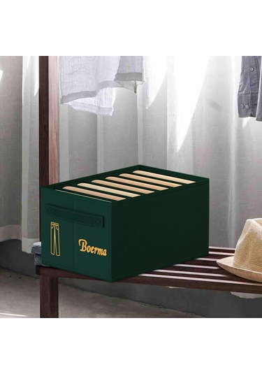 Magideal Suntek Ev Giysi Saklama Organizatör Kutusu Yeşil - 36 x 25 x 20 CM