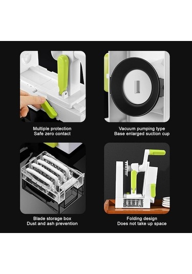 Primepickings Rende Sebze Patates Spiral Dilimleyici Whirlwind Meyve Sebze Spiral Makinesi, Renk: Beyaz Diğer