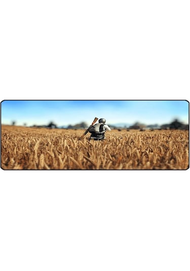 Alkese 70x30 Cm Pubg Pusu Desenli Dikişli Kaydırmaz Tabanlı Oyuncu Mouse Pad