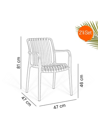 Paris Lüks Kafe Sandalyesi 2'li Set Beyaz