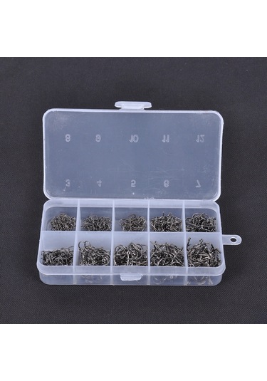 Xiyyadms 600 Adet Yüksek Karbon Çelik İğne, 3 -12 10 Farklı Boy, Delikli Tırnaklı, Balıkçılık İhtiyaçları, Kutulu Paket