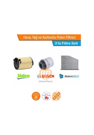 Jetta 1.2 1.4 Tsı Filtre Seti Valeo Bosch Wbn Karbonlu 2011-2015
