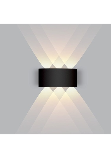 Dekoratif Çift Yönlü Duvar Aydınlatma Led Aplik Duvar Lambası Siyah