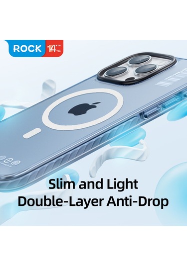 Rock Space İphone Uyumlu 15 Kılıf Magsafe Antishock - Mavi Mavi