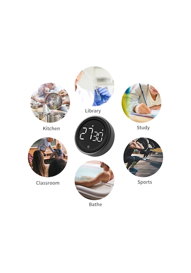 Symbee Siyah Manyetik Dijital Zamanlayıcı, Büyük Ekranlı Led Lcd, Çabuk Ayar, Yüksek Sesli Alarm, Mutfak-çalışma-çerez Zamanlayıcı