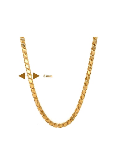 14 Ayar Altın 3 Mm Pullu Zincir Kolye