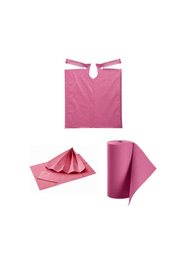 Dentreal Avrupa Rulo Hasta Önlüğü Ve Tabla Örtüsü Takım Pembe