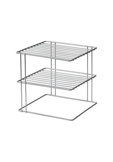 Edora Home 3 Katlı Dolap İçi Düzenleyici Çok Amaçlı Gümüş Raf - Metal Paslanmaz
