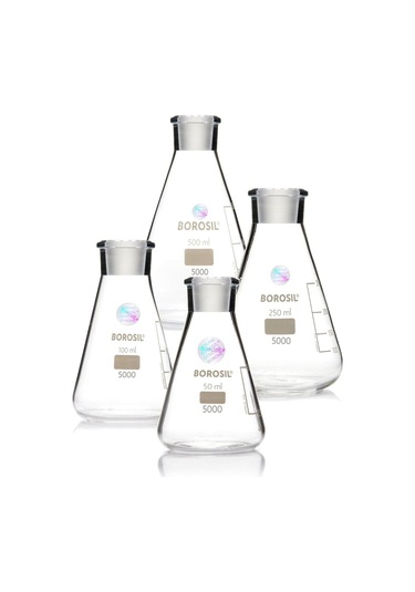 Borosil Cam Erlen Şilifli Erlenmeyer Flask 50 ML