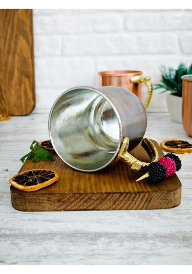 Modabakir Kupa Bardak Bakır Premium Kahverengi