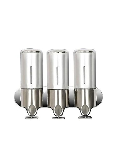 Relaxed 3pıc Duvara Monte Duş Jel Şampuan Konteyner Pompası Çift El Banyo Sıvı Sabunluk