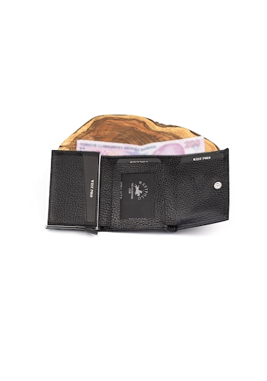 Westpolo Hakiki Deri Mekanizmalı Cüzdan Hakiki Deri Kemer Erkek Set Çakmak Hediyeli Siyah