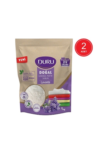 Duru Doğal Granül Matik Sabun Lavanta 25 Yıkama 2 x 1 KG