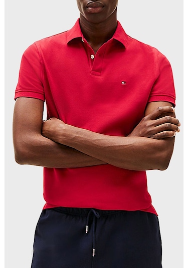 Tommy Hilfiger Erkek Polo Yaka T Shirt Mw0mw17770 Xld Kırmızı Kirmizi