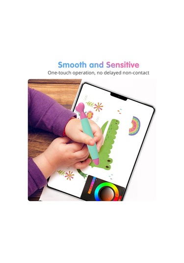 Fonken Kids Dayanıklı Kauçuk Uçlu Çocuklar İçin Stylus Kalem Açık Pembe