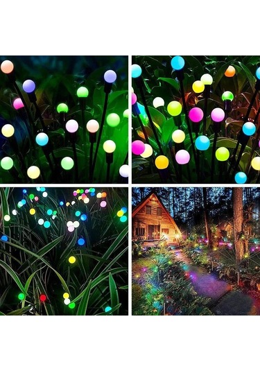 Qingmipy Güneş Enerjili Bahçe Işıkları, 10 Led Renkli, Sürekli/ayaklanan, Ip44 Su Geçirmez, 2 Adet Toplu Paket, Bahçe Ve Çatı Dekorasyonu Işıkları