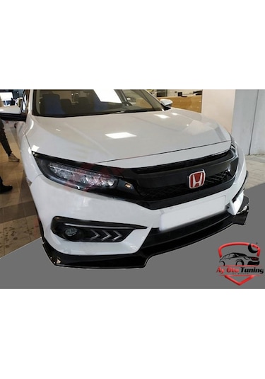Honda Civic Fc5 - 3 Parça - Ön Tampon Ön Lip - Piano Black Vakum 2016