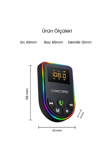 Bluetooth / Tf & Aux - Fm Transmitter Mp3 Player