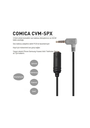 Comica Cvm-spx Trs Dişi Trrs Erkek Ses Dönüşücü Kablo