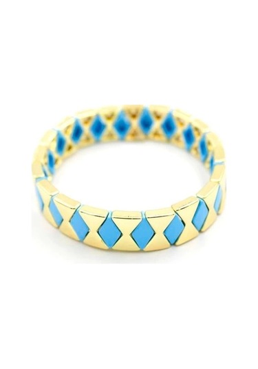 Lastikli Porselen Bilezik - Mavi Çok Renkli