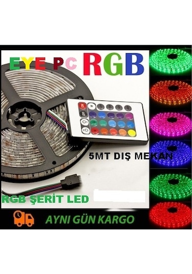 16 Renk Dış Mekan Aydınlatma Led Kumandalı Hazır Set 2 A Adaptör