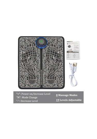 Yüksek Kaliteli Ems Ayak Masajı - Elektrikli Ayak Masaj Matı - Kas Stimülatörü Akupunktur Rahatlama - Katlanır Taşınabilir Ayak Masaj Makinesi - Usb Şarj Edilebilir Çok Renkli
