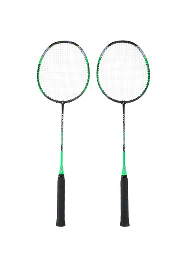 Geeksen Yeşil Karbon Fiber Badminton Raketi Seti 2 Kişilik - Taşınabilir Çanta İçeren Hafif Ve Dayanıklı Spor Aleti